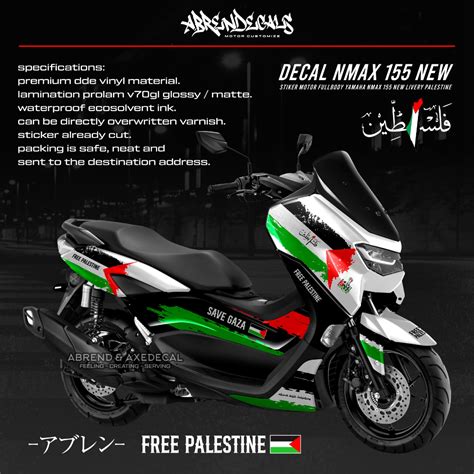 Jual Decal Fullbody Nmax 155 New Palestine Stiker Motor Yamaha Nmax