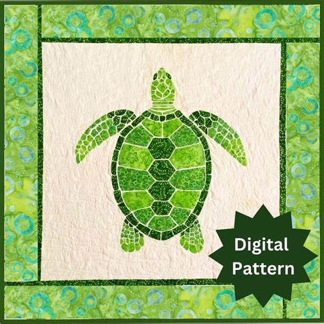 Pdf Sea Turtle Quilt Pattern Easy Quilt Pattern Beginner Friendly