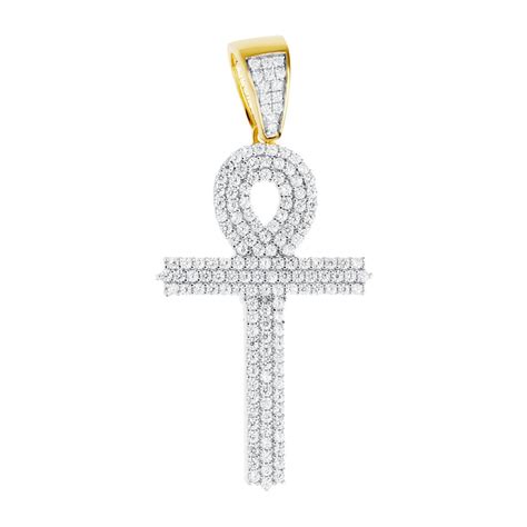 Premium Bling 925 Sterling Silber Anch Kreuz Anhänger gold Anhänger