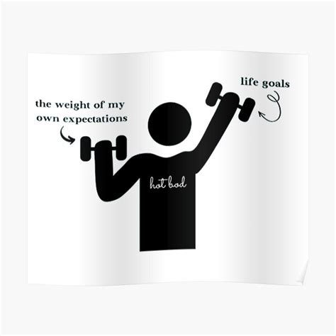 Gym Stickman Weightlifting Expectations And Life Goals Poster For