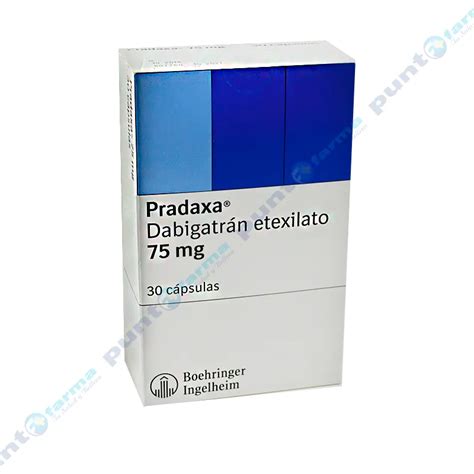 Pradaxa Dabigatrán Etexilato 75 mg Caja de 30 cápsulas Punto Farma