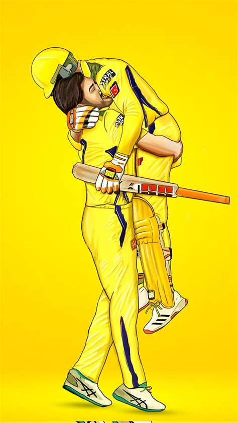 A Drawing Of Two Men In Yellow Uniforms One Holding A Bat And The