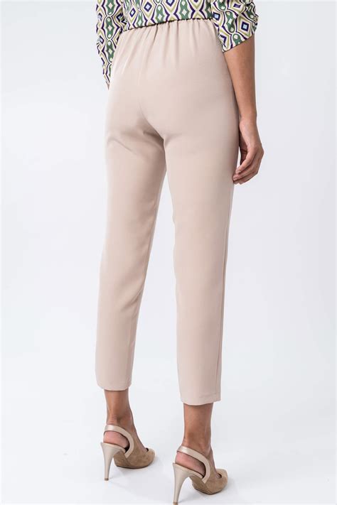 Pantalon Vestir Goma Cintura Beige Precchio