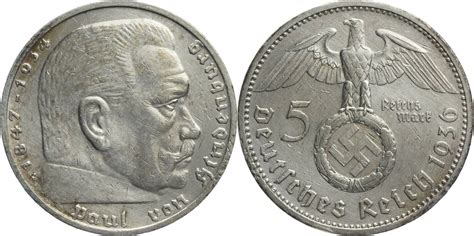 Drittes Reich Reichsmark G Hindenburg Kursm Nze Ss