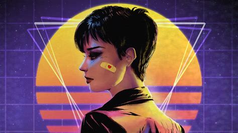 Neon Synthwave Retrowave Women Short Hair Hd Wallpaper