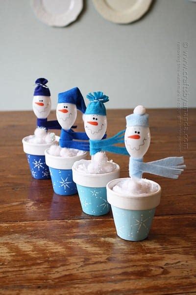 Plastic Spoon Snowmen Crafts By Amanda