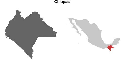 Chiapas State Blank Outline Map Set 52087764 Vector Art At Vecteezy