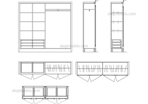 Wardrobe details DWG, free CAD Blocks download