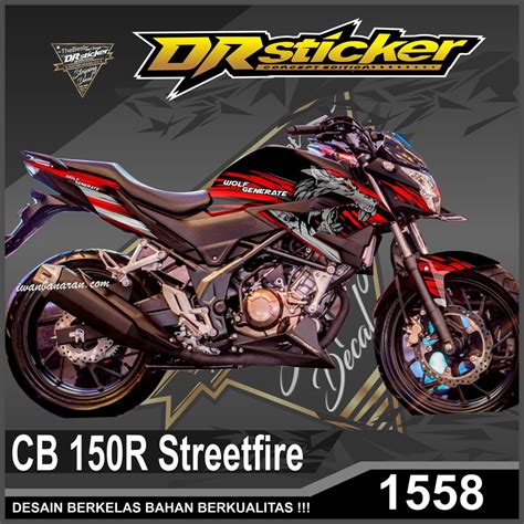 Jual Decal Costum Sticker CB 150R Streetfire Full Body Desain Wolf