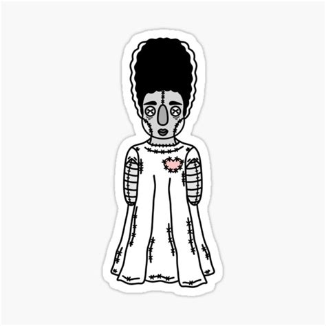 Bride Of Frankenstein Sticker For Sale By Kirstykartoons Redbubble