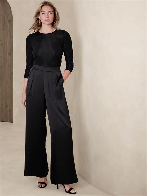 Satin Wide Leg Pant Banana Republic Factory