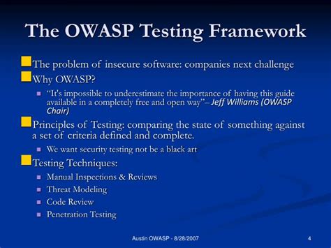 Ppt The Owasp Testing Framework Powerpoint Presentation Id