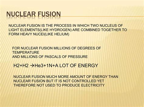 Nuclear Energy Fission And Fusion Of Elements Ppt