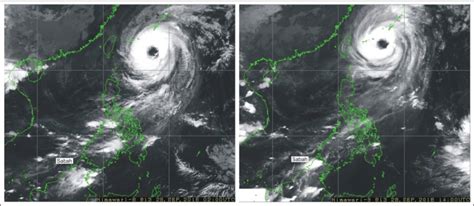 Visuals from Himawari satellite showing the comma-shaped Trami typhoon ...