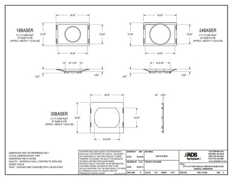 Documents 2 X 3 Rectangle Curb Inlet Base Plate General Dimensions