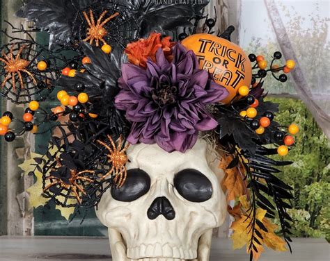 Skull Halloween Decor Halloween Decor Skeleton Decor Fall - Etsy