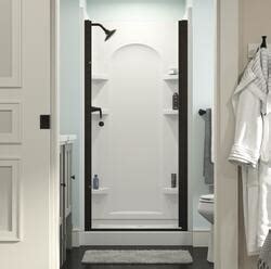 Sterling® Finesse™ 33"W x 67"H Anodized Deep Bronze Semi-Frameless Pivot Shower Door with Clear ...