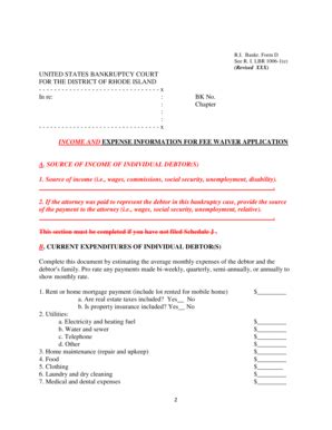 Fillable Online Rib Uscourts Redlined Version October Form