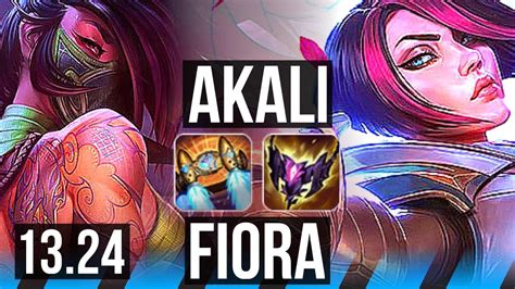 AKALI Vs FIORA MID 10 1 3 6 Solo Kills 800 Games Godlike KR