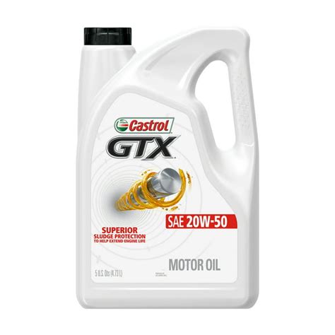 Castrol GTX 20W-50 Conventional Motor Oil, 5 Quarts - Walmart.com ...