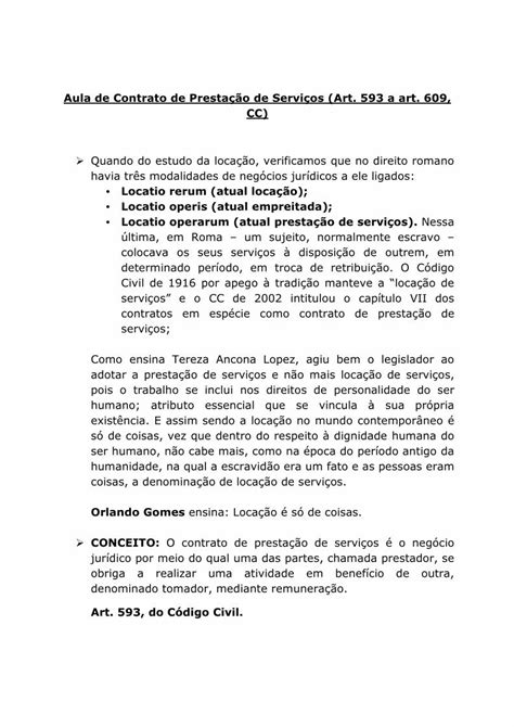 Pdf Aula De Contrato De Presta O De Servi Os Art A Art Files