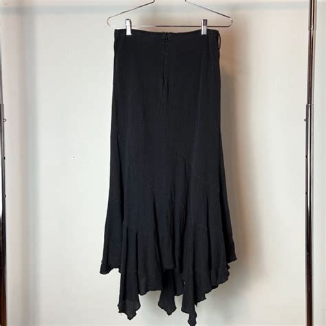 Faded Glory Skirts 9s Black Gauze Maxi Asymmetrical Handkerchief