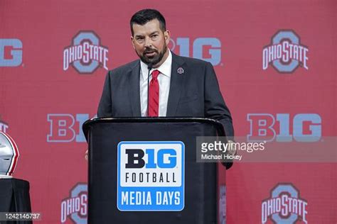 Head Coach Ryan Day Of The Ohio State Buckeyes Speaks During The 2022