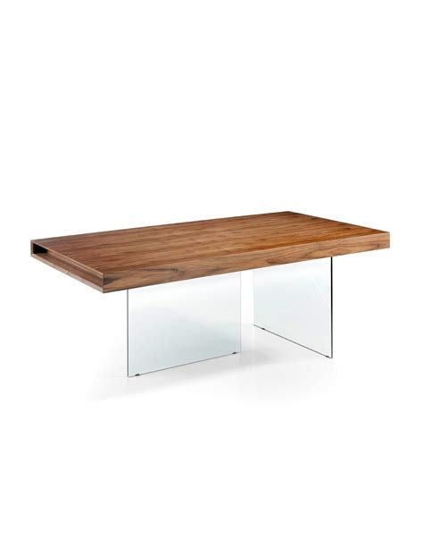 Mesa Comedor Fantasy X Madera Nogal Cristal Moondekor