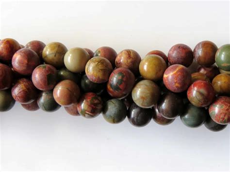 40pcs 10mm Round Natural Gemstone Beads Mudline Stone BeadsForEwe