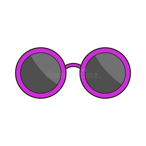 Cute Round Shape Sunglasses Eyeglasses Icon Groovy Retro Icon In S