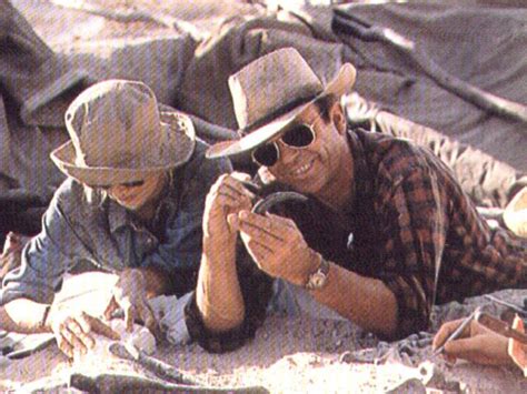 Dr. Sattler and Dr. Grant laughing at the dig site in Montana in ...