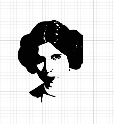 Princess Leia Silhouette Png Transparent Background Digital Etsy