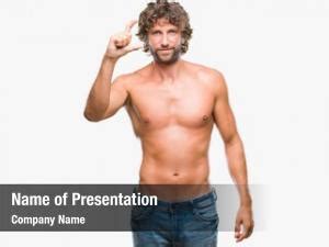 Powerful Shirtless Handsome Muscular Powerpoint Template Powerful