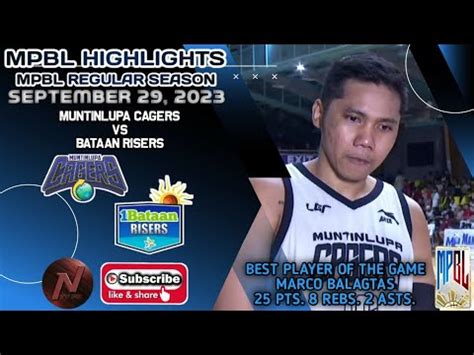 Mpbl Highlights Muntinlupa Cagers Vs Bataan Risers September