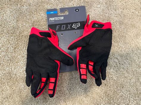 Fox Racing Pawtector Motocross Gloves Medium Red EBay