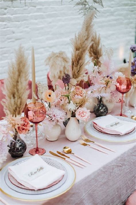 Blush Wedding Centerpiece We Love Hi Miss Puff