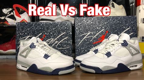 Air Jordan 4 Midnight Navy Real Vs Fake Review With Blacklight And