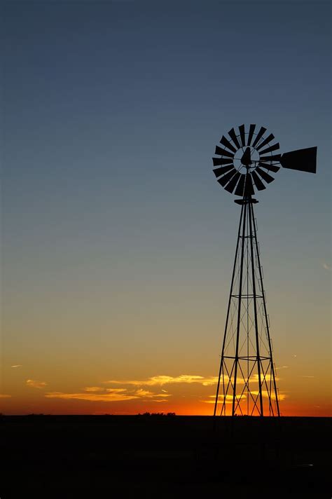 Free Download Hd Wallpaper Kansas Sunset Prairie Great Plains Windmill Silhouette