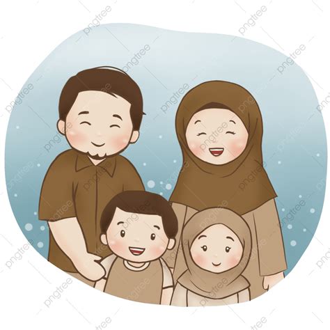 Keluarga Bahagia Muslim Muslim Bahagia Keluarga Png Transparan