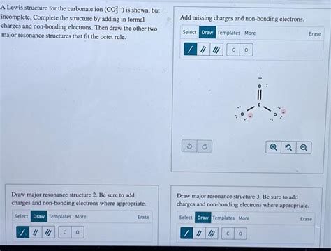 Solved A Lewis Structure For The Carbonate Ion Co Is Chegg