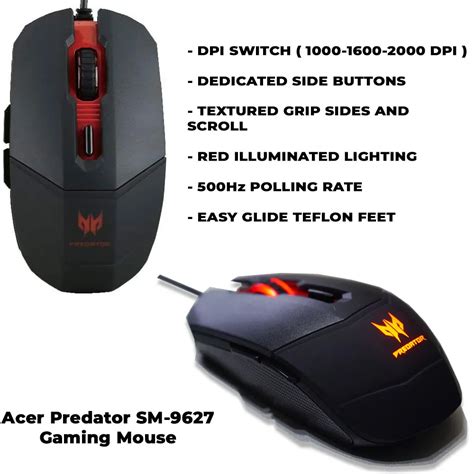 Acer Predator Gaming Keyboard And Mouse Combo | Red LED Backlight ...