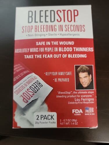 Bleedstop Stop Bleeding In Seconds Emergency First Aid 2 Pack 20g Ea