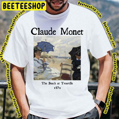 The Beach At Trouville 1870 Claude Monet Trending Unisex T Shirt