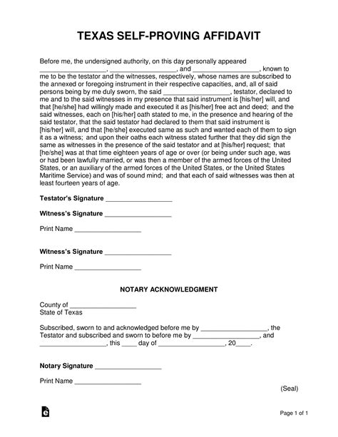 Texas Correction Affidavit Form Affidavitform Net