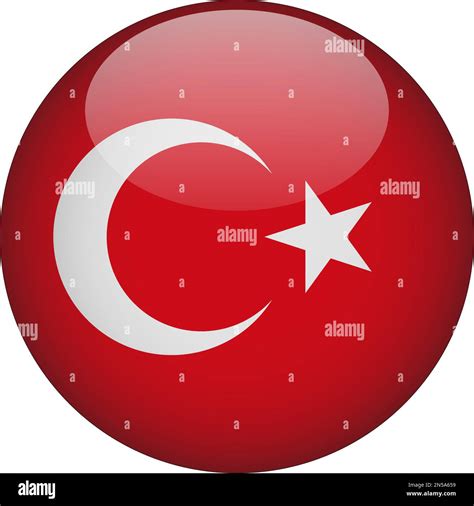 Turkey 3d Rounded Flag Icon Button Vector Stock Vector Image And Art Alamy