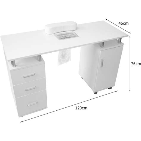 Manicure Salon Table With Dust Collector And Three Drawers In