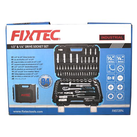 FIXTEC 94PCS 1 4 1 2 Socket Set