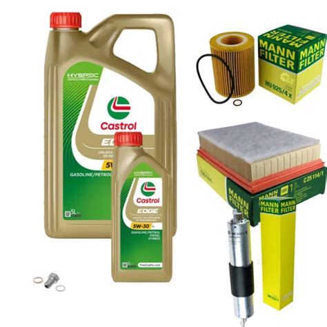 MANN FILTER CONTROLLO SET 6 L Castrol EDGE 5W 30 LL Per BMW Cabriolet