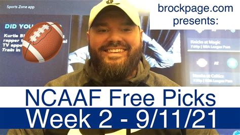 Week 2 Picks Ncaaf 2021 College Football Sports Betting Predictions