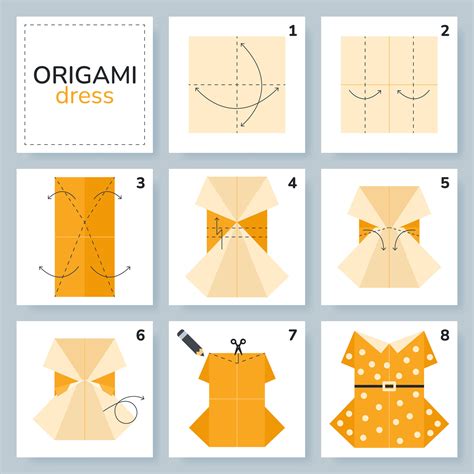 Dress Origami Scheme Tutorial Moving Model Origami For Kids Step By